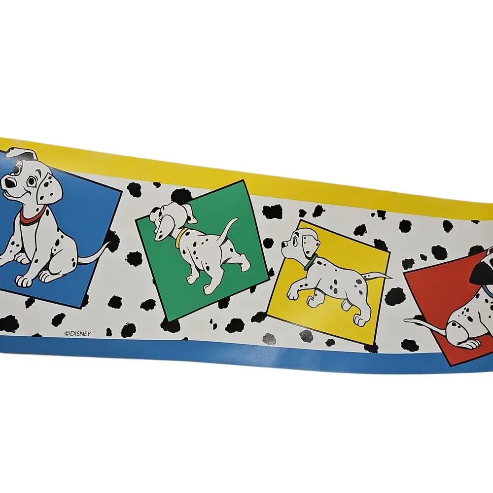 Vintage Disney 101 Dalmatians Border Wallpaper 90s Yellow Blue Red